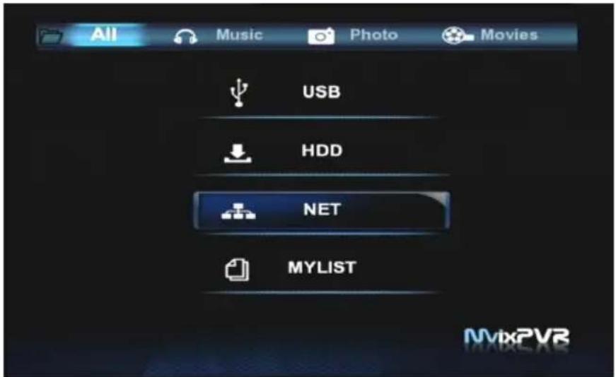 All Music Photo Movies USB HDD NET MYLIST MvtxPVR