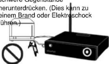nichtere Ergeleistungs herunterdrücken. (Dies kann zu einem Brand oder Elektroschock ühren.)