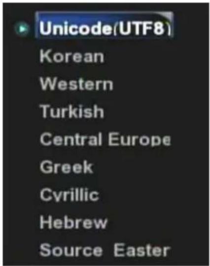 Unicode(UTF8) Korean Western Turkish Central Europe Greek Cyrillic Hebrew Source Easter