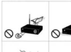Diagram showing wireless device with prohibition symbols and warning labels