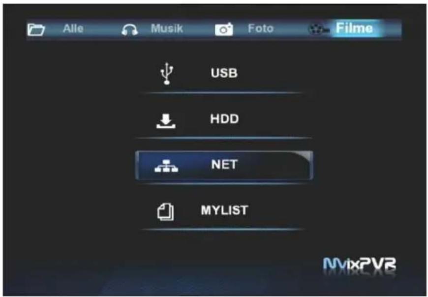 Alle Musik Foto Filme USB HDD NET MYLIST MixPVR
