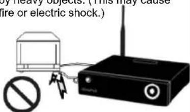 by heavy objector (this may cause fire or electric shock.) No power