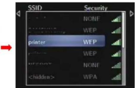 SSID NONE WEP printer WEP WEP NONE WPA