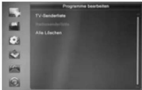 Programme bearbeiten TV-Genderlistes RadioGenderlistes Alle Löschen