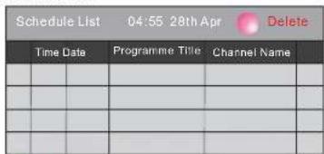 Schedule List 04:55 28th Apr Delete Time Date Programme Title Channel Name | | | | | | | | | | | | | | | | | | | | | | | | |