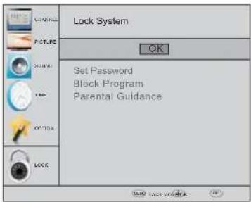 Lock System OK Set Password Block Program Parental Guidance LOCK