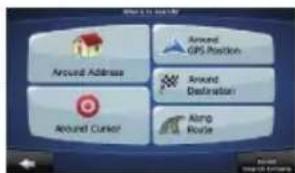 Around Address Around Center Around GPS Position Around Destination Along Route