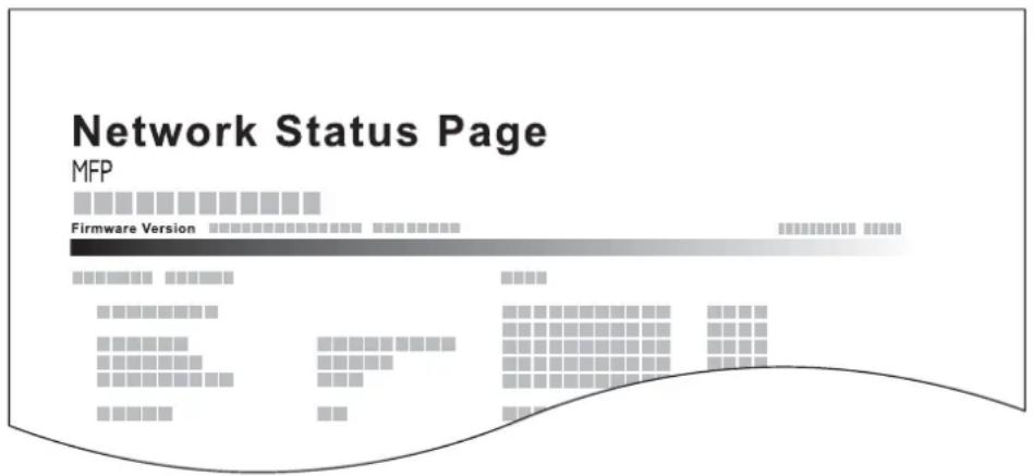 Network Status Page MFP Firmware Version