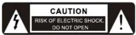 CAUTION RISK OF ELECTRIC SHOCK. DO NOT OPEN