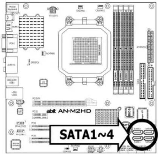 ABIT AN-M2HD-LE - Serial ATA Connectors - 1