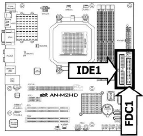 ABIT AN-M2HD-LE - Floppy and IDE Disk Drive Connectors - 1