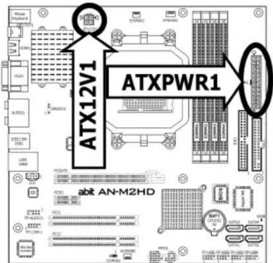 ABIT AN-M2HD-LE - Power Connectors - 1