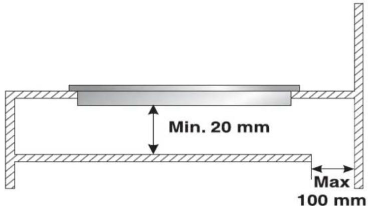 Min. 20 mm Max. 100 mm