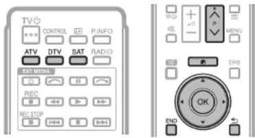 TV CONTROL PINFO ATV DTV SAT RADIO SAY MODE REC REC STOP OK END