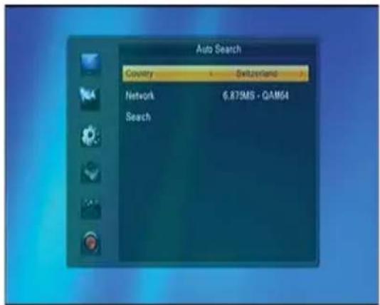 Auto Search Country Switzerland Network 6.879MS - QAM64 Search