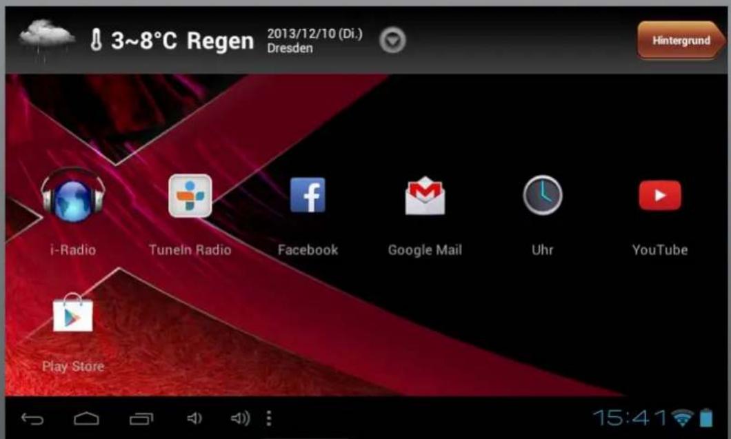 3~8°C Regen 2013/12/10 (Di.) Dresden Hintergrund i-Radio Tuneln Radio Facebook Google Mail Uhr YouTube Play Store 15:41