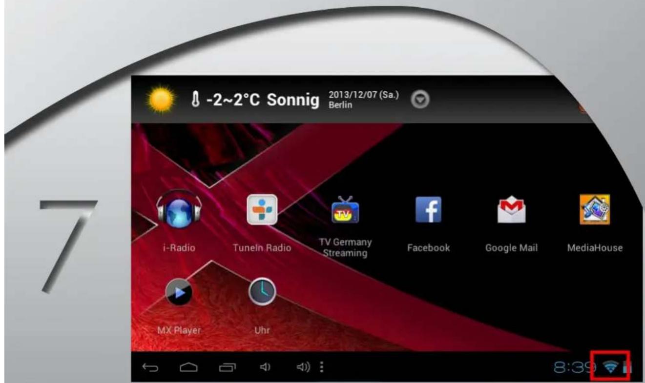 -2~2°C Sonnig 2013/12/07 (Sa.) Berlin i-Radio Tuneln Radio TV Germany Streaming Facebook Google Mail MediaHouse MX Player Uhr 8:39