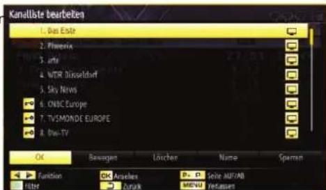 TELEFUNKEN D32H125N3C - Kanalliste bearbeiten - 2