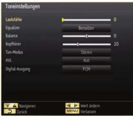 TELEFUNKEN D32H125N3C - Konfiguration der Toneinstellungen - 1