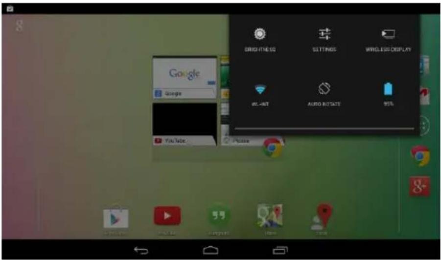 BRIGHTNESS SETTINGS WIRELESS DISPLAY Google YouTube Air-AT AUTO ROTATE 95%