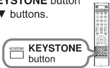 KEYSTONE button ▼ buttons. KEYSTONE button
