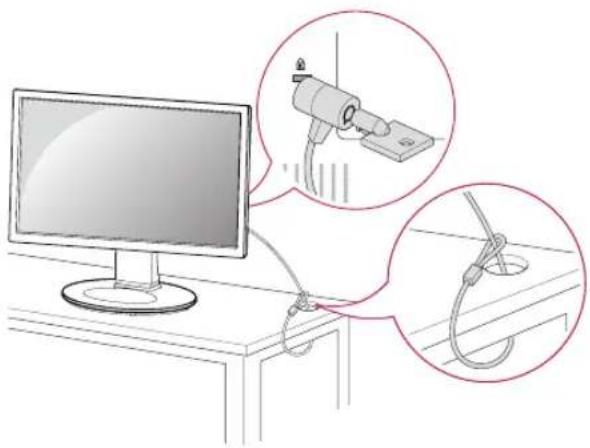 LG 19MB35D-B - Using the Kensington locking device - 1