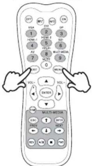 OFF VGA 1 HDMI-1 4 AV 7 EXIT 2 HDMI 2 5 TYP PC 8 MATE 0 VOL- ENTER VOL- MULTI-MEDIA ESC PREV NEXT ROI P/8 TWC