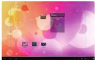 Desktop interface with abstract colorful background and icons (no readable text or symbols)