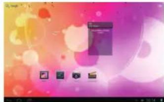 Desktop interface with abstract colorful background and floating icons (no readable text or symbols)