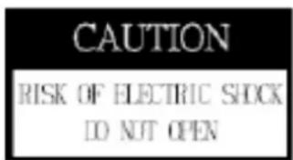 CAUTION RISK OF ELECTRIC SHOCK ID NOT OPEN