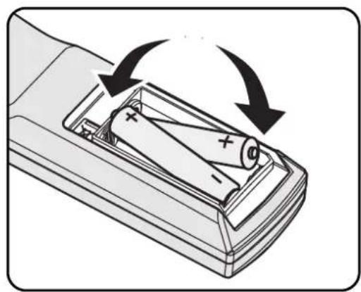 INFOCUS IN5316HDA - Inserting the Remote Control Batteries - 2