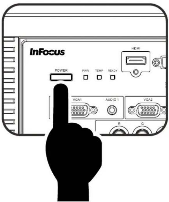 InFocus POWER PWR TEMP READY HDMI VGA1 AUDIO 1 VGA2 R G
