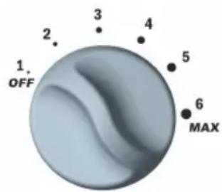 1. OFF 2. 3 4 5 6 MAX
