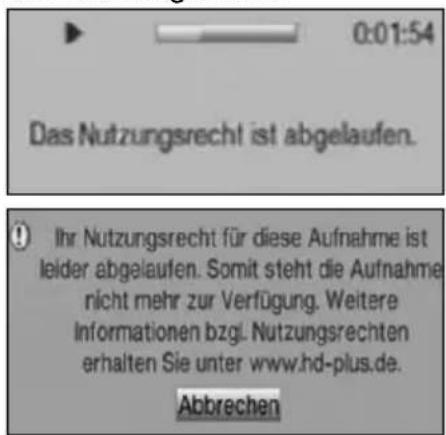 Das Nutzungsrecht ist abgelaufen. Ihr Nutzungsrecht für diese Aufnahme ist leider abgelaufen. Somit steht die Aufnahme nicht mehr zur Verfügung. Weitere informationen bzgl. Nutzungsrechten erhalten Sie unter www.hd-plus.de. Abbrechen