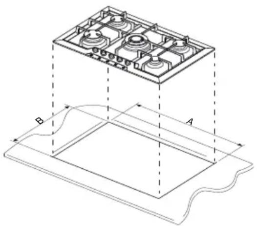Foster Rondò.3F.STD - Installation on the support structure (worktop) of a traditional built-in cooker hob (8 mm edge, Q4 edge, semi-flush edge) - 2