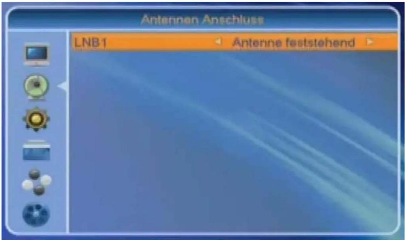 Antenna Anschluss LNB1 Antenne feststehend