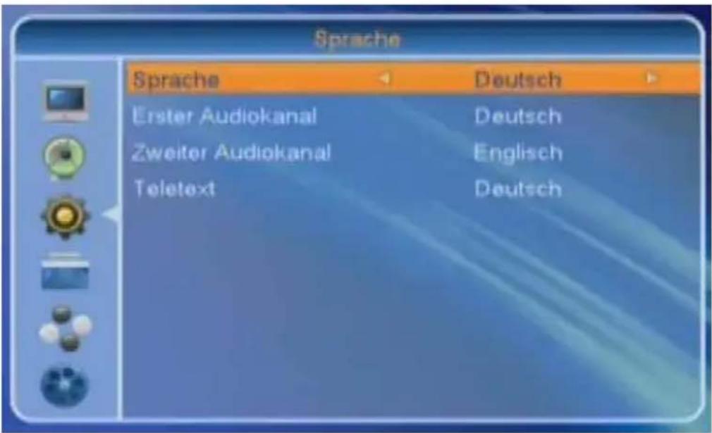 Sprache Sprache Deutsch Erster Audiokanal Deutsch Zweiter Audiokanal Englisch Teletext Deutsch