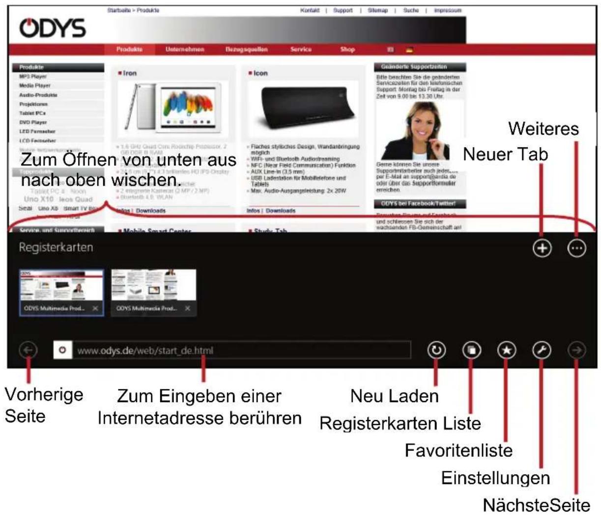 Odys Wintab 10 - Webbrowser - 2