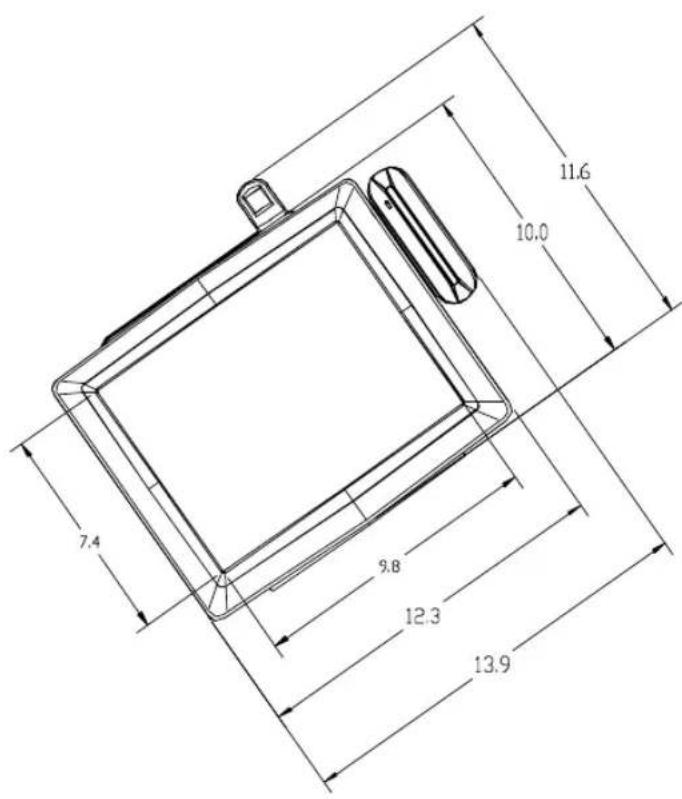 ELO 1229L - 12.1" Abmessungen des LCD-Touchmonitors (ET1229L-XXWA-1) - 1