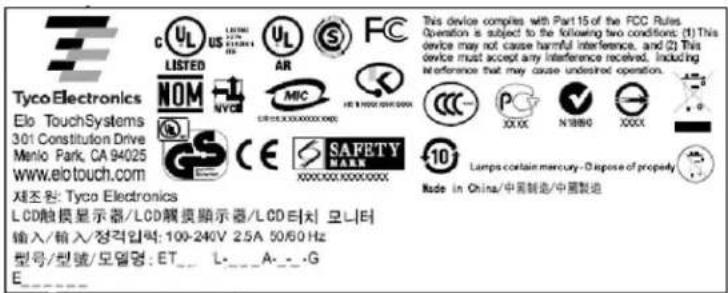 Tyco Electronics Elo TouchSystems 301 Constitution Drive Manio Park, CA 94025 www.elotouch.com CE SAFETY Lamps contain mercury-O ligase of property Made in China/中國製造/中國製造 C US LISTED NOM NYCM MFC XIXIX XXXXXX -10 Lumps contain mercury-O ligase of property CE XIXIX XXXXXX -10 Lumps contain mercury-O ligase of property CE XIXIX XXXXXX -10 Lumps contain mercury-O ligase of property CE XIXIX XXXXXX -10 Lumps contain mercury-O ligase of property CE XIXIX XXXXXX -10 Lumps contain mercury-O ligase of property CE XIXII XXXXII -10 Lumps contain mercury-O ligase of property CE XIXII XXXXII -10 Lumps contain mercury-O ligase of property CE XIXII XXXXII -10 Lumps contain mercury-O ligase of property CE XIXII XXXXII -10 Lumps contain mercury-O ligase of property CE XIXII XXXXII -1