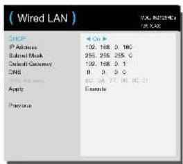 (Wired LAN) DHCP IP Address: 102.168 0.190 Submit Mask: 255.255.255.0 Done/Get Gateway: 102.168 0.1 CHS: 0.0.0.0 Apply: Example Process