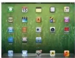 Screenshot of a macOS desktop with multiple app icons arranged in a grid on a green screen.