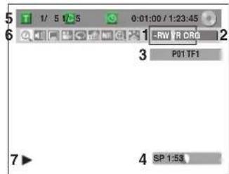 5 1/5 1:5 0:01:00 / 1:23:45 6 -RW R ORG 2 3 P01.TF1 7 ▶ 4 SP 1:53