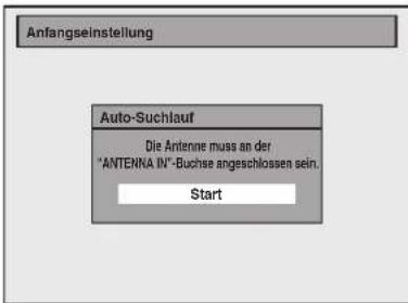 Anfangseinstellung Auto-Suchlauf Die Antenne muss an der "ANTENNA IV"-Buchse angeschlossen sein. Start