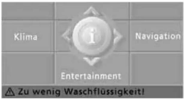 Klima Entertainment Navigation Zu wenig Waschflüssigkeit!
