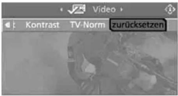 Video Kontrast TV-Norm zurücksetzen