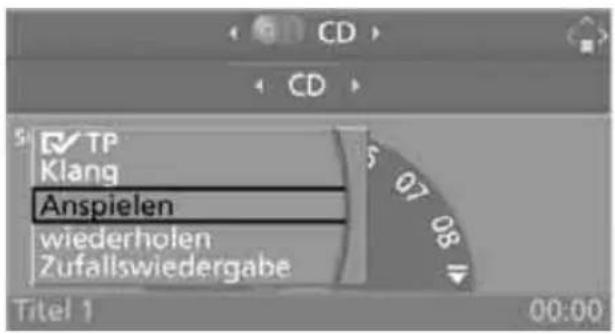 TP Klang Anspielen wiederholen Zufallswiedergabe 07 08 Titel 1 00:00
