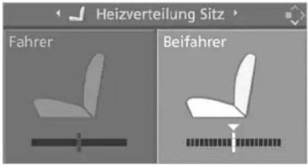 Heizverteilung Sitz Fahrer Beifahrer