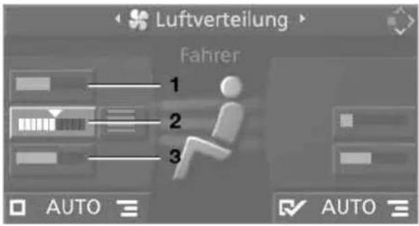 Luftverteilung Fahrer 1 2 3 AUTO AUTO