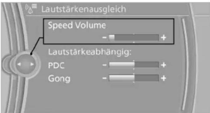 Lautstärkenausgleich Speed Volume Lautstärkeabhängig: PDC Gong